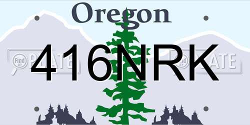 416NRK Oregon License Plate