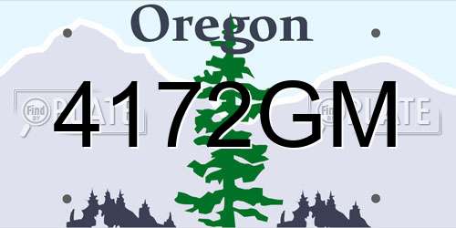 4172GM Oregon License Plate