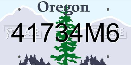 41734M6 Oregon License Plate