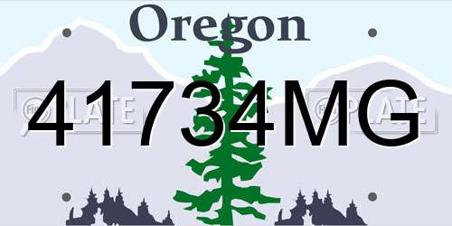 41734MG Oregon License Plate