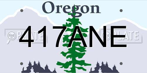 417ANE Oregon License Plate