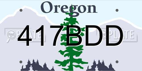 417BDD Oregon License Plate