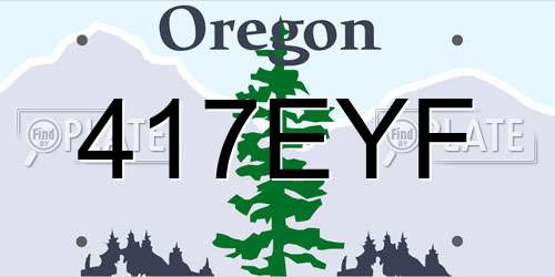 417EYF Oregon License Plate