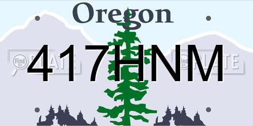 417HNM Oregon License Plate