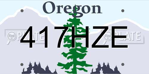 417HZE Oregon License Plate