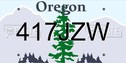 417JZW Oregon License Plate