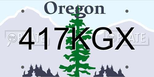 417KGX Oregon License Plate