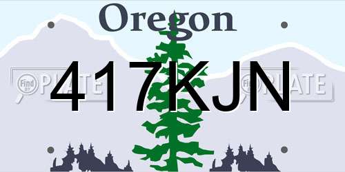 417KJN Oregon License Plate