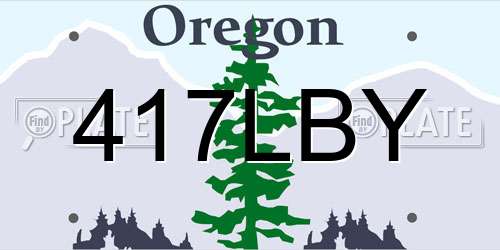 417LBY Oregon License Plate