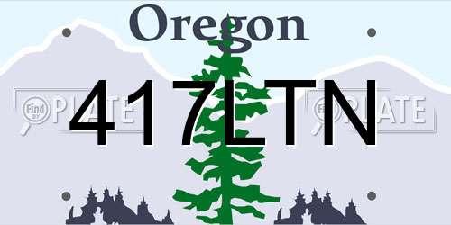 417LTN Oregon License Plate