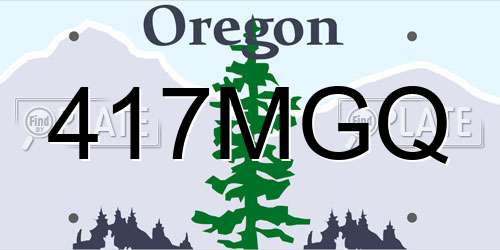 417MGQ Oregon License Plate