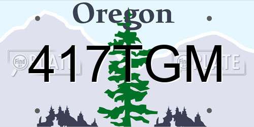 417TGM Oregon License Plate