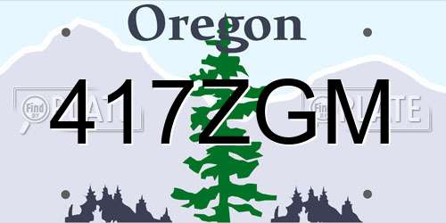 417ZGM Oregon License Plate