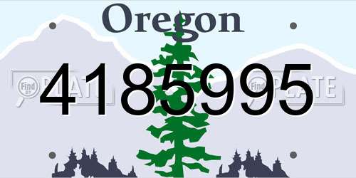 4185995 Oregon License Plate