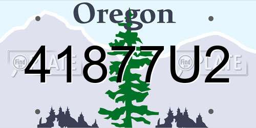 41877U2 Oregon License Plate