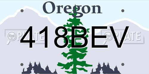 418BEV Oregon License Plate