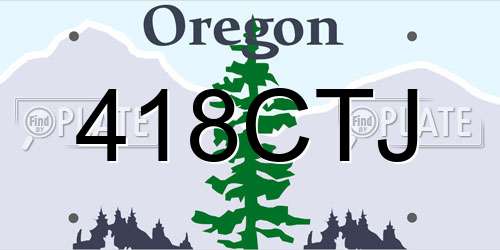 418CTJ Oregon License Plate