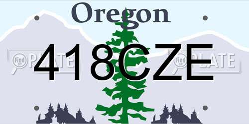 418CZE Oregon License Plate