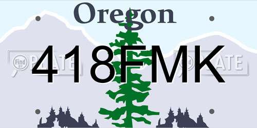 418FMK Oregon License Plate