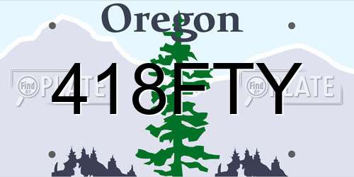 418FTY Oregon License Plate