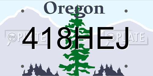 418HEJ Oregon License Plate