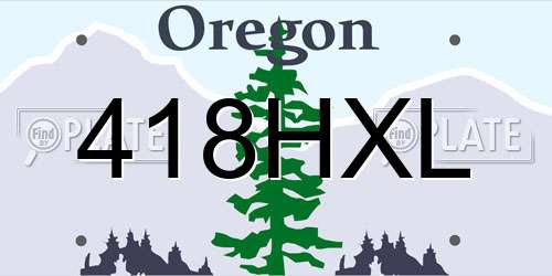 418HXL Oregon License Plate