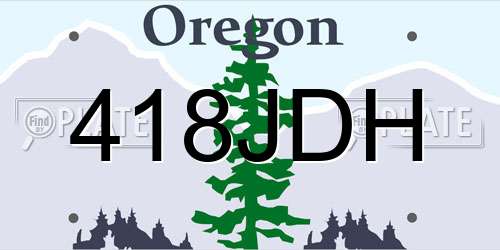 418JDH Oregon License Plate
