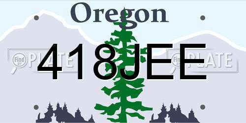 418JEE Oregon License Plate
