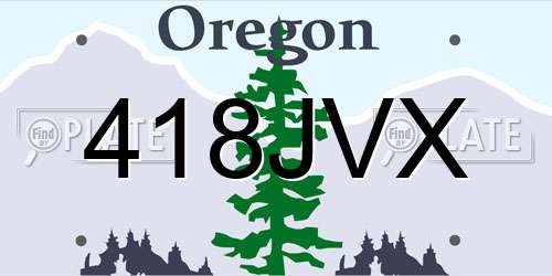 418JVX Oregon License Plate