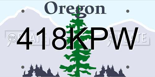 418KPW Oregon License Plate