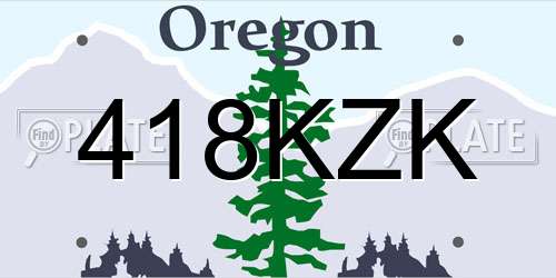 418KZK Oregon License Plate