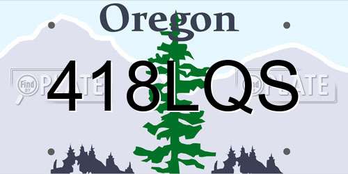 418LQS Oregon License Plate