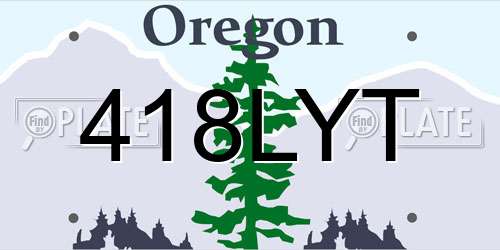 418LYT Oregon License Plate