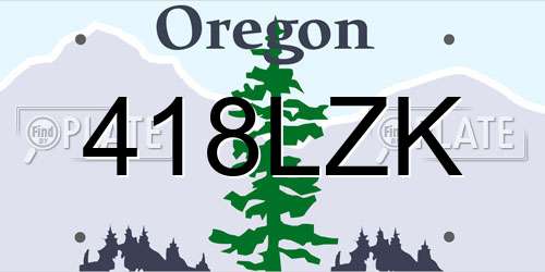 418LZK Oregon License Plate