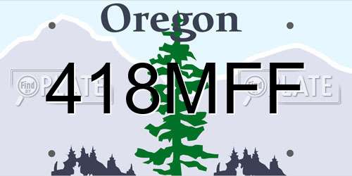 418MFF Oregon License Plate