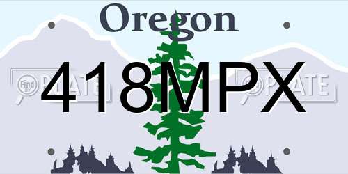 418MPX Oregon License Plate