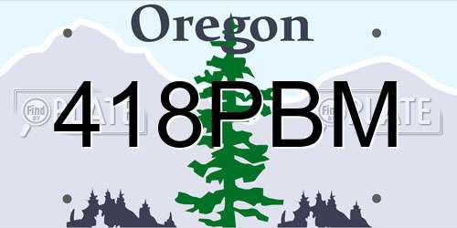 418PBM Oregon License Plate