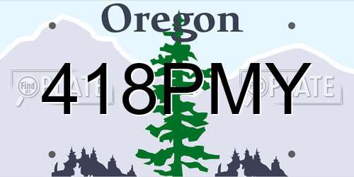 418PMY Oregon License Plate