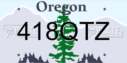 418QTZ Oregon License Plate