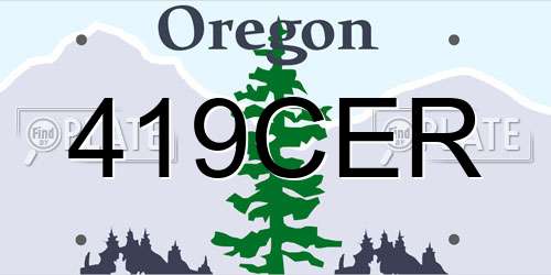 419CER Oregon License Plate