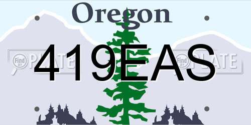 419EAS Oregon License Plate