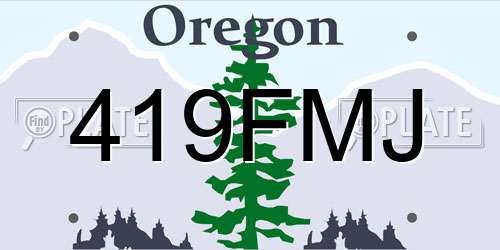 419FMJ Oregon License Plate