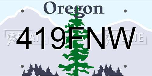 419FNW Oregon License Plate