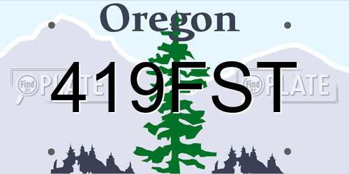 419FST Oregon License Plate