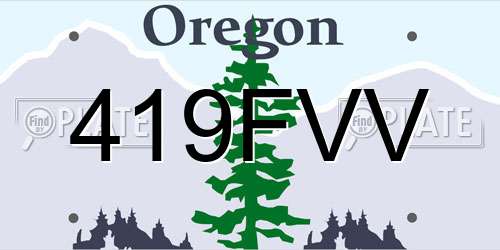 419FVV Oregon License Plate