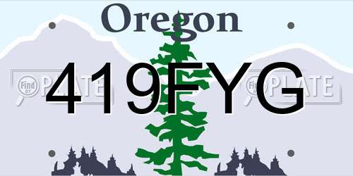 419FYG Oregon License Plate