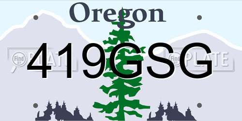 419GSG Oregon License Plate