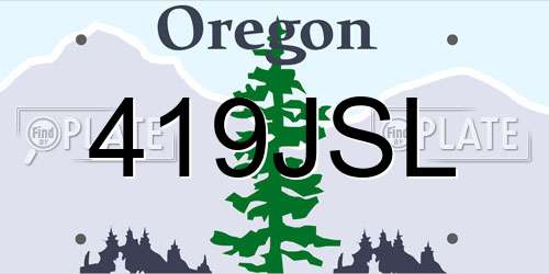 419JSL Oregon License Plate