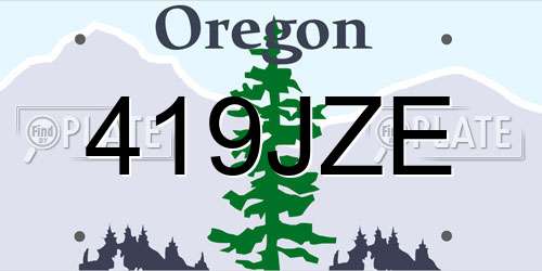 419JZE Oregon License Plate