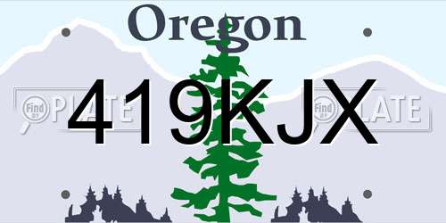 419KJX Oregon License Plate